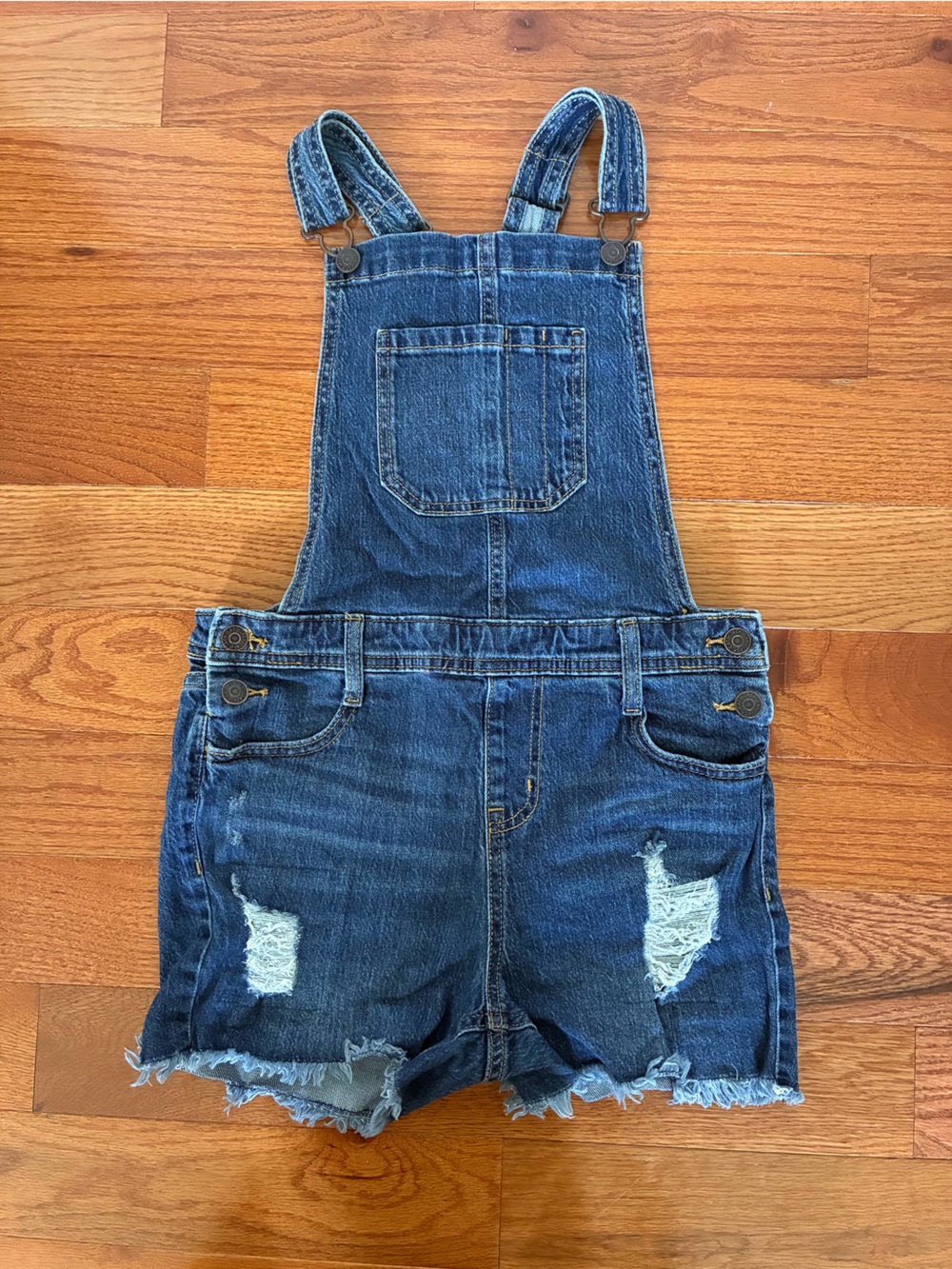 Cat & Jack Dark Blue Distressed Women's Denim Overalls